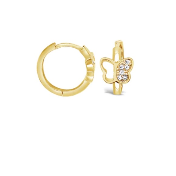 Jewelry - 14K Gold Butterfly  Huggie Earrings